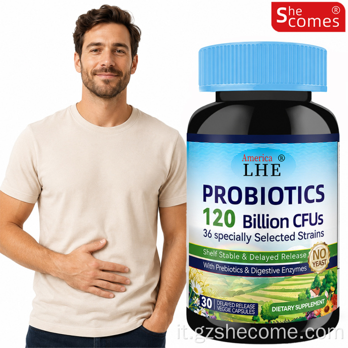 Shecome Probiotici Capsule Prebiotici Enzimi digestivi
